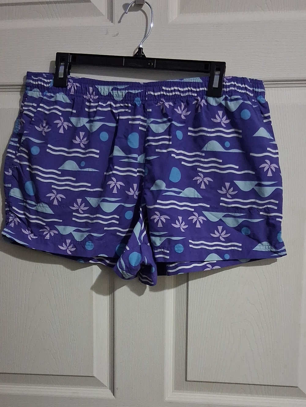 Women’s Purple Printed Swim/Beach Shorts Columbia XL with Pockets